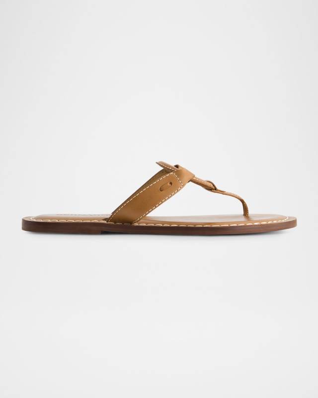 Matrix Leather Flat Thong Sandals